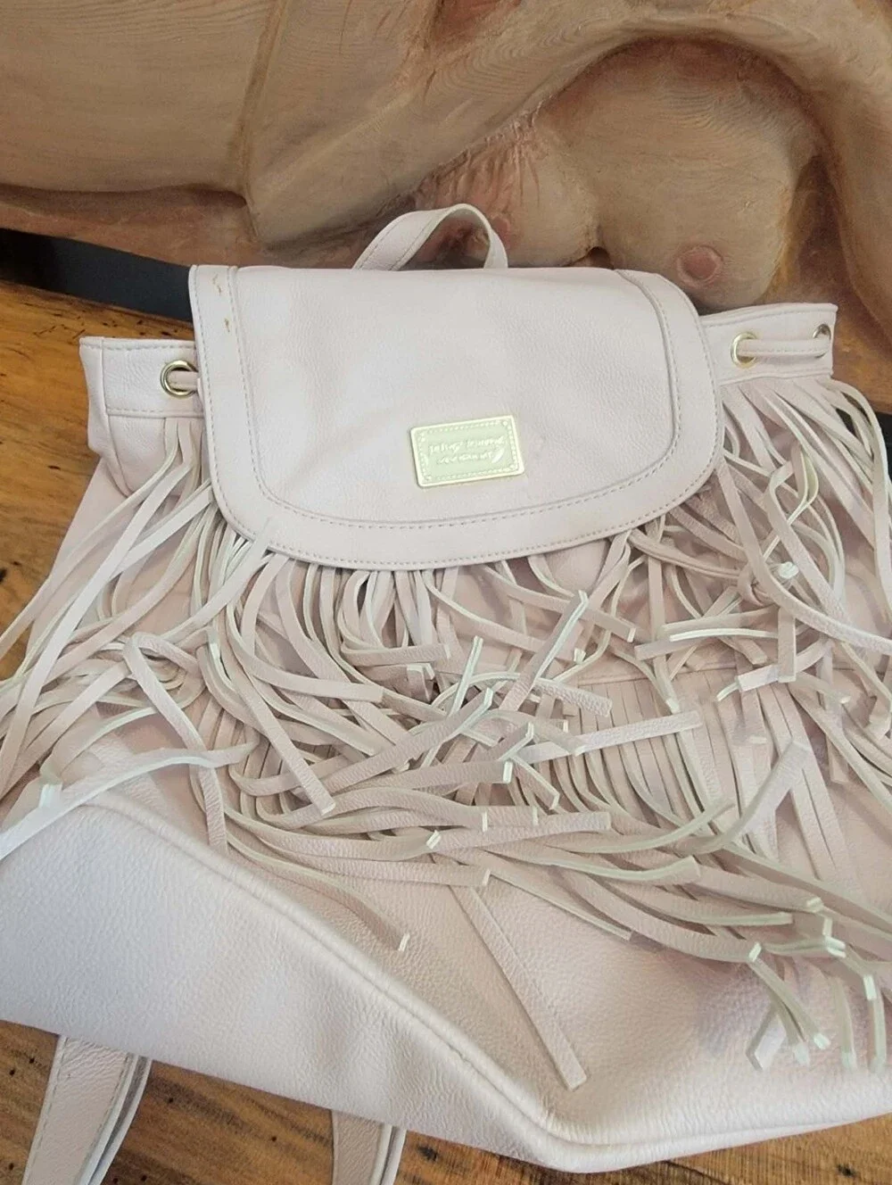 Betsey Johnson Pink Faux Leather Back Pack